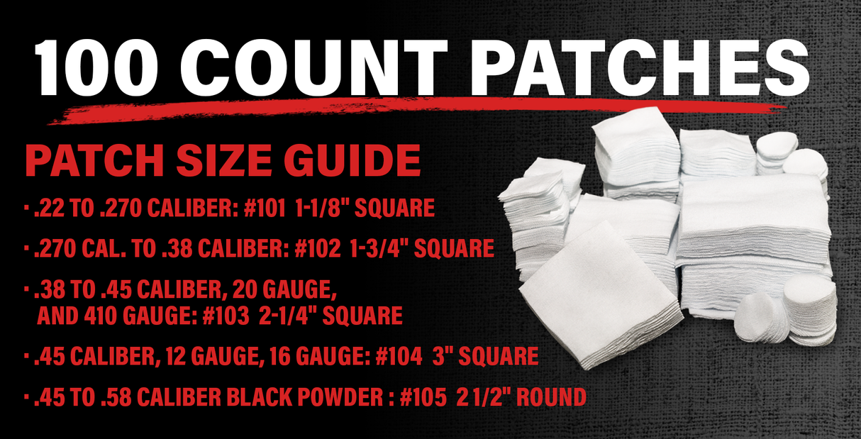 Pro-Shot Rifle Cleaning square patches - .22 -270 - 100 count