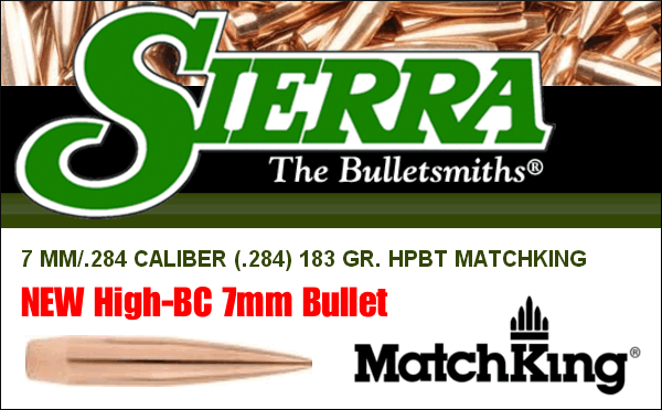 Sierra 7mm .284 Cal H.P.B.T 183gr Match King 1983C 500 count box