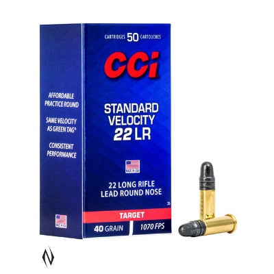 CCI 22LR STANDARD VELOCITY 40GR SOLID 1070FPS