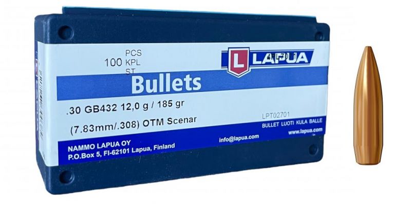 Lapua .308 185gr OTM Scenar Projectiles