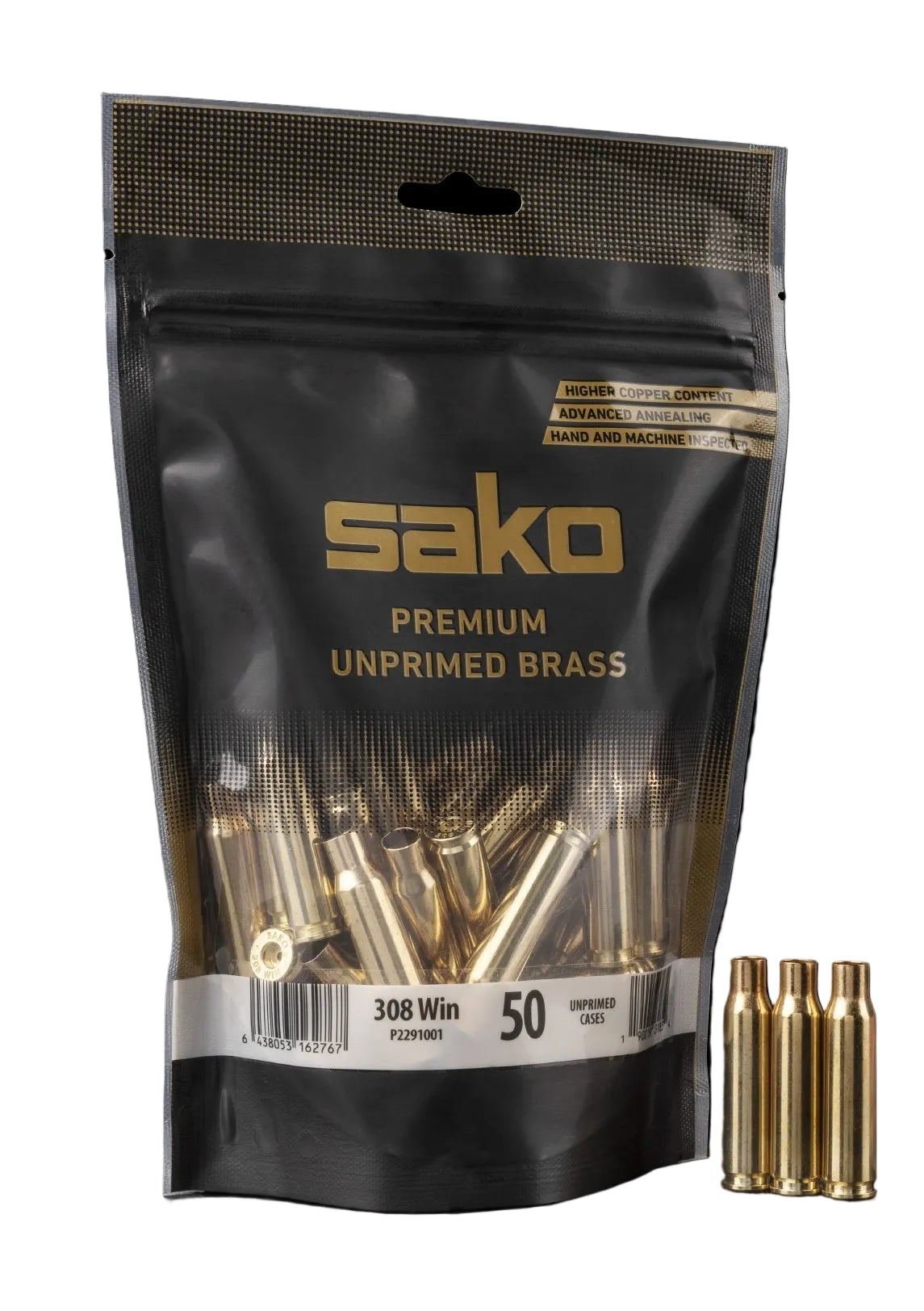 Sako .308 Win Brass Cases LRP (50)