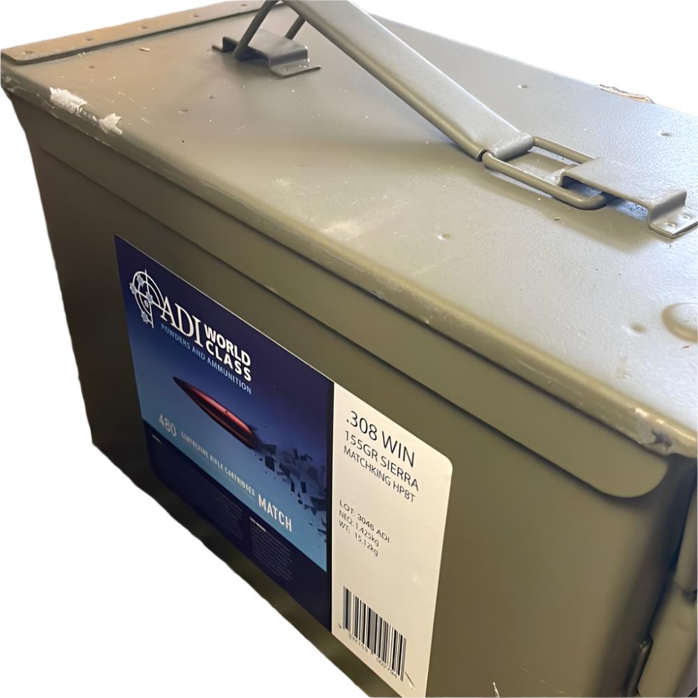 ADI 308 WIN 155gr Sierra Matchking HPBT Ammo Can 480