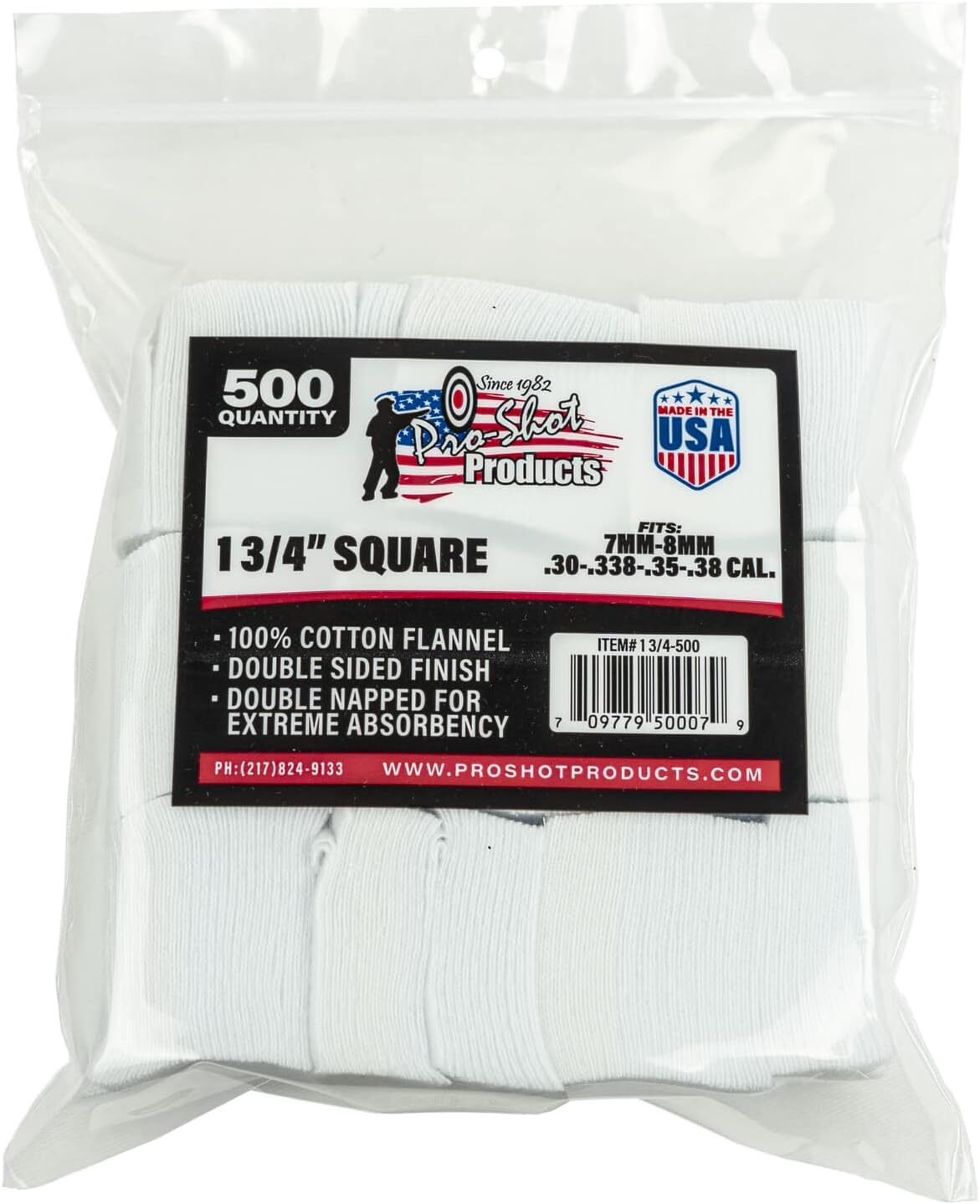 Square Pro-Shot 7mm-38cal / 6mm Benchr Patches 500 pk