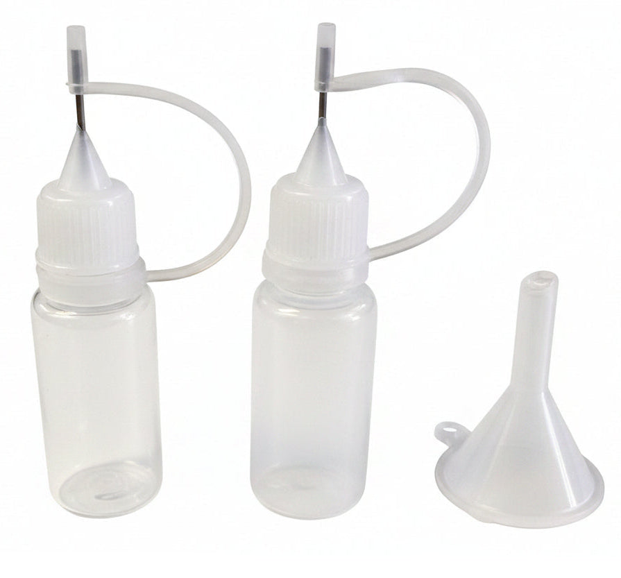 Empty Needle Bottle Pack (2) with Funnel