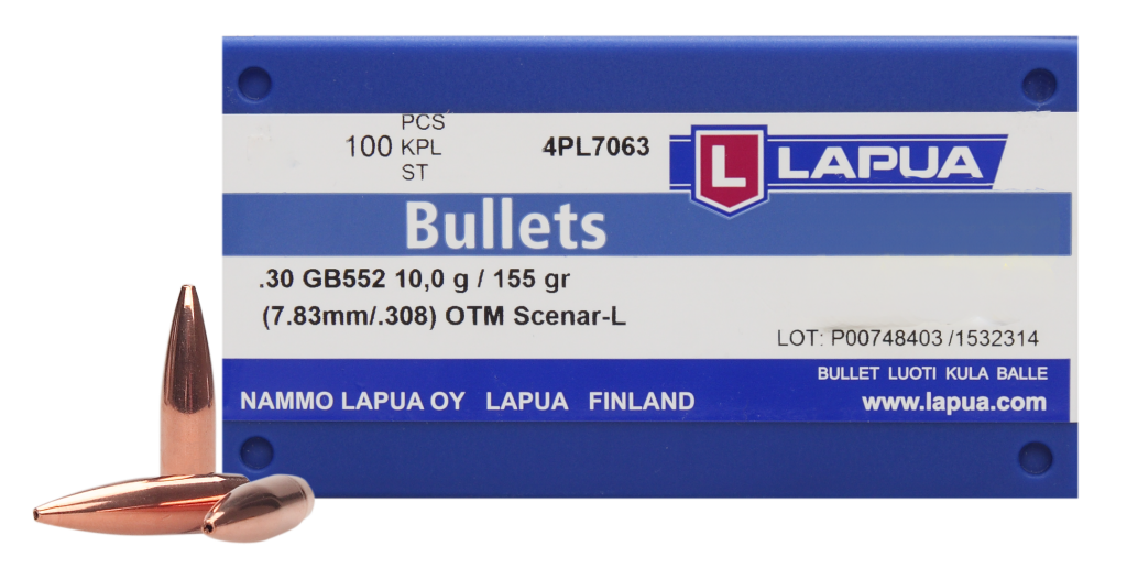 LAPUA .308 Win 155Gr Scenar- L Projectiles 100 count pack